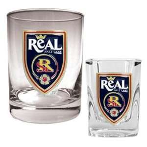  Real Salt Lake MLS Rocks Glass & Shot Glass Set Kitchen 
