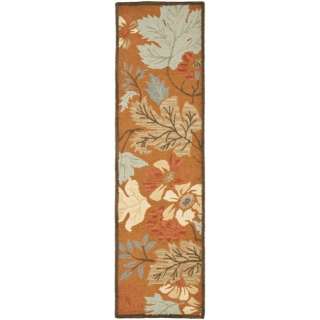   Runner Hand hooked Blossom Rust/ Multi Wool Carpet Area Rug  