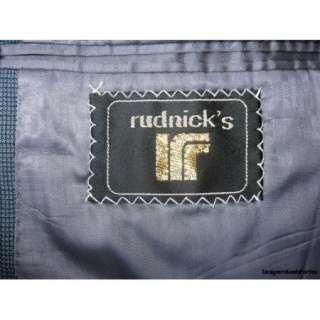 Rudnicks $595 Mens 40 R 40R Blue Glen Plaid Check Business Suit 