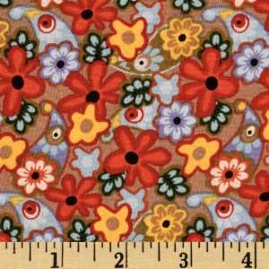  44 Wide Hot Flash Floral Paisley Chestnut Fabric By The 