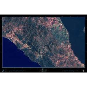  Rivas, Nicaragua satellite poster/print map: 36x24 