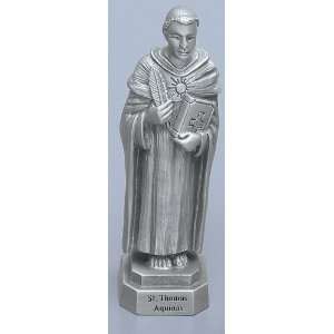  St. Thomas Aquinas   3 1/2 Pewter Statue with Prayer Card 