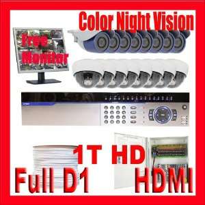  HDMI DVR (1TB HDD) Security Camera Surveillance CCTV System Package 