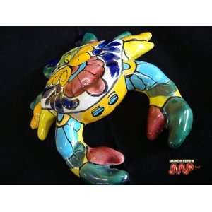  Ceramic Crab Pottery 6 1/2 (Beautiful Yellow Design)   Dia de 