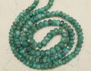 Natural EMERALD 4.5mm (50 Faceted Rondell) Beads 19.5Ct  