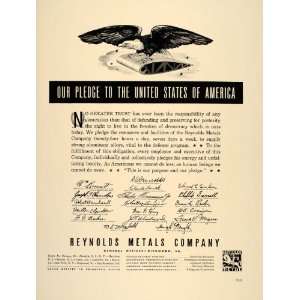 1941 Ad Reynolds Metals Defense Program WWII Bald Eagle   Original 