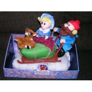  Rudolph the Red Nosed Reindeer Hermey and Yukon on Sled 