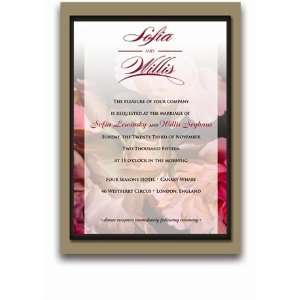  40 Rectangular Wedding Invitations   Rubenesque Roses 