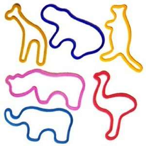  Zoo Animal Shaped Rubber Bands Pack of 12: Toys & Games