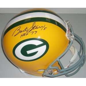 Signed Bart Starr Helmet   Replica   Autographed NFL Helmets:  