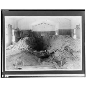   Church half filled with dirt deposited by 1927 flood