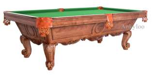 New 8ft /8 Solid Maplewood Hand carved Pool / Billiards Table with 