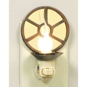  Aged Copper Round Reflector Metal Night Light, Set of 4 