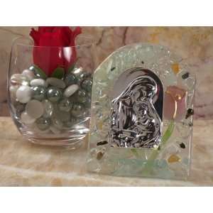   Baby Keepsake: Murano art deco glass rose design icon (Set of 6): Baby