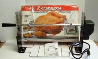 DAZEY ROTISSERIE CONVERTS SMOKELESS INDOOR GRILL INTO A BROASTER 