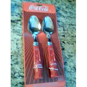 Coca cola 2 Pack Contour Bottle Dinner Spoons for the Coke Collector 