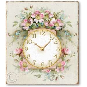 Item C1109 Romantic Pink Roses Victorian Style Clock:  Home 