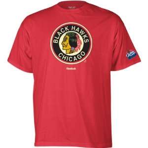 Chicago Blackhawks Red 2009 Winter Classic Team Logo T Shirt  