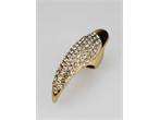 1pc Vintage punk gold claw ring finger nail rings full crystal 14mm 