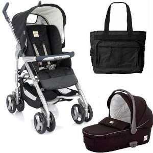   : Inglesina Zippy Pram Stroller System with Diaper Bag   Black: Baby