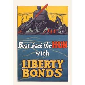   Back The Hun With Liberty Bonds 12x18 Giclee on canvas: Home & Kitchen