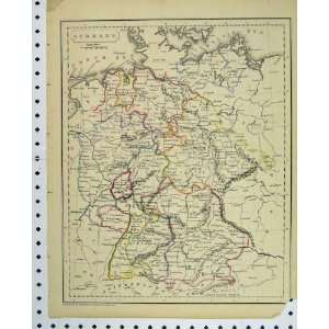  C1880 Map Germany Colour Borders North Sea Baltic Print 