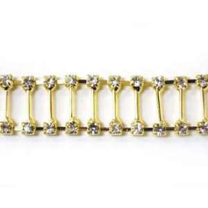  Double Row Rhinestone Chain By Shine Trim   Gold: Arts 