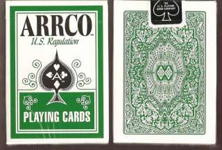 DECKS GREEN BACK Arrco U.S. Regulation playing cards  