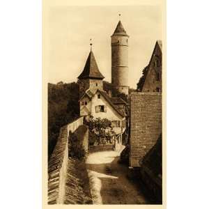  1924 Germany Bavaria Dinkelsbuhl Green Tower Medieval 