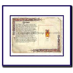  Broun Coat of Arms/ Family History Wood Framed