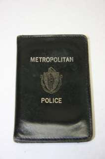 Massachusetts Metropolitan Police Badge & ID Holder Vintage  