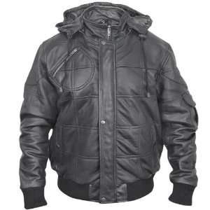  Xelement X 637 Mens Leather Jacket with Zip Out Hood 