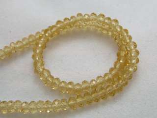 150 2X3mm Rondelle bead Faceted Crystal Glass~Champagne  