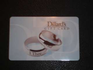 Dillards Gift Card wedding COLLECTIBLE only NO VALUE  
