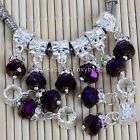 10x pale purple Crystal Glass Bead Fit Bracelet N17  