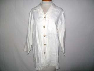 Harve Benard by Benard Holtzman Linen long shirt long sleeve pocket 