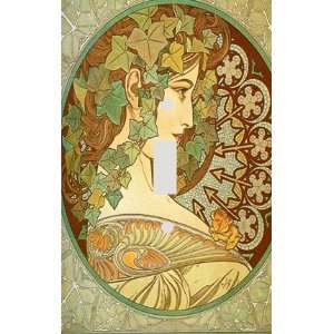  Fine Art Mucha Ivy Decorative Switchplate Cover