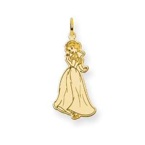    Gold Plated Sterling Silver Disney Snow White Charm: Jewelry