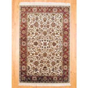  Herat Oriental 6 x 9 Indo Hand knotted Mahal Ivory Wool Rug 