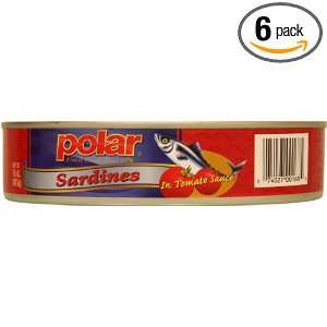 MW Polar Foods Sardines in Tomato Sauce, 15 Ounce Cans (Pack of 6 