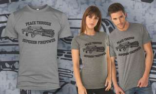 Peace through Superior Firepower t shirt. Vintage  