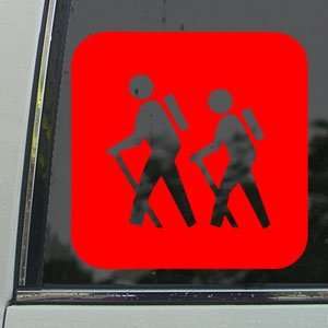  Hiker Mountain Hiking Red Decal Truck Window Red Sticker 
