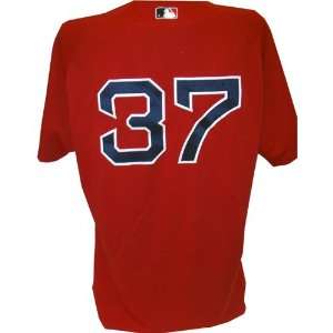Hideki Okajima #37 Red Sox 2010 Game Worn Red Jersey (50) (LH818326)