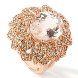  14K Rose Gold Morganite & Diamond Ring: Jewelry