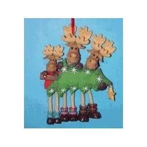 8060 Three Mooses Personalized Christmas Holiday Ornament:  