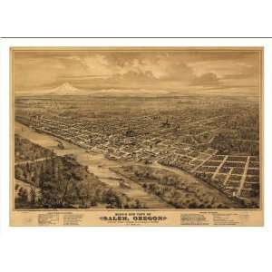  Historic Salem, Oregon, c. 1876 (L) Panoramic Map Poster 