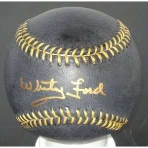  Autographed Whitey Ford Ball   Omlb Black Psa: Sports 