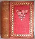   Binding   Whittier Poems   NEW ENGLAND Slavery INDIANS etc.  