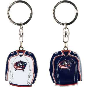 Jf Sports Columbus Blue Jackets Home & Away Jersey Keychain   2 Pack!