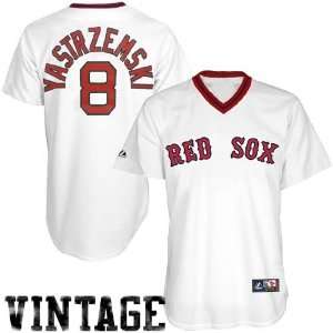 Majestic Boston Red Sox #8 Carl Yastrzemski White Cooperstown 